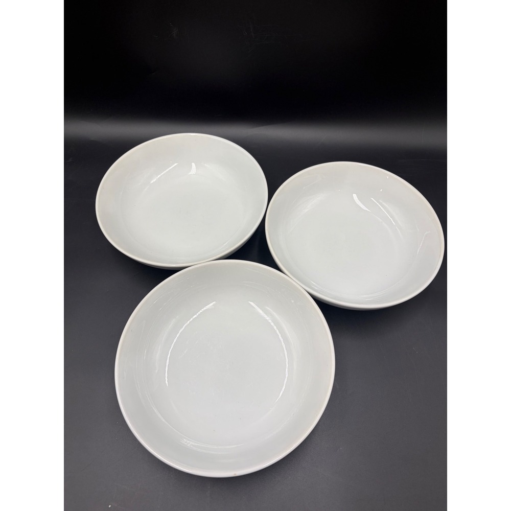 Unbranded Home White Ceramic Serving Bowls Set of 3 Minimalist Modern 8"